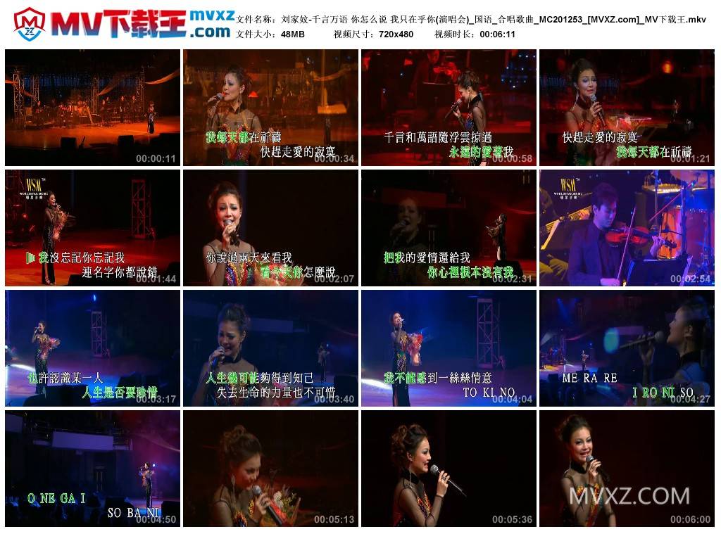 刘家妏-千言万语 你怎么说 我只在乎你(演唱会)_国语_合唱歌曲_MC201253